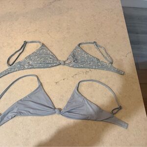 Dippin Daises Floral Blue Bikini Top